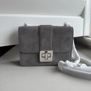 Kate Spade Charcoal Suede Crossbody Bag